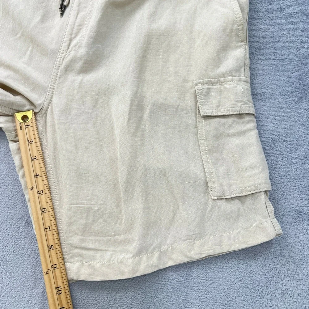 Cubavera Linen Blend‎ Cargo Shorts Relaxed Fit Drawstring Waist XL Outdoors